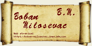 Boban Miloševac vizit kartica